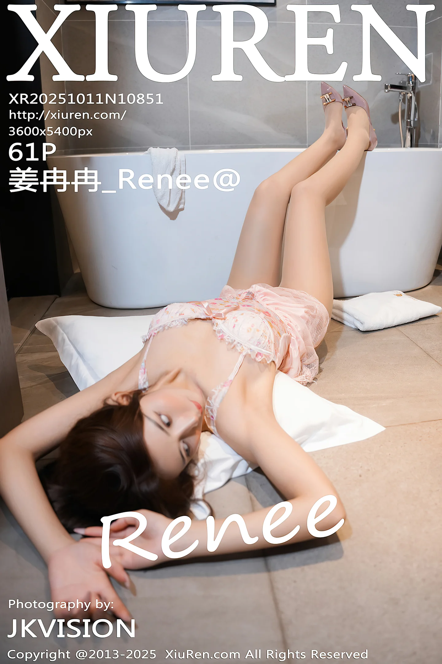 [XiuRen秀人网] VOL.10851 模特姜冉冉 Renee@性感粉色情趣内衣配超薄肉丝秀美腿诱惑写真61P-秀人网官方网站